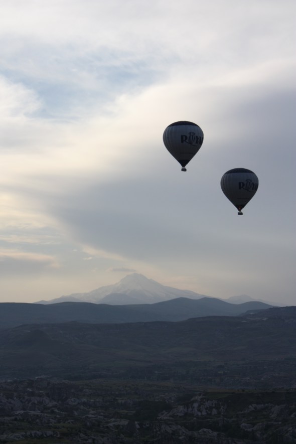 Balloons over the Cappadocian countryside