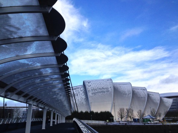 The Armadillo as seen from Bell's Bridge