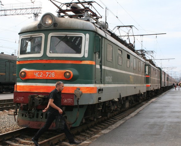 Russian train on the Trans-Siberian route