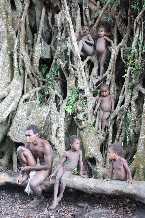 Yakel kids playing in the tree