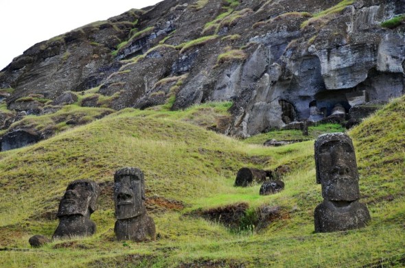 The moai quarry, Rano Raraku