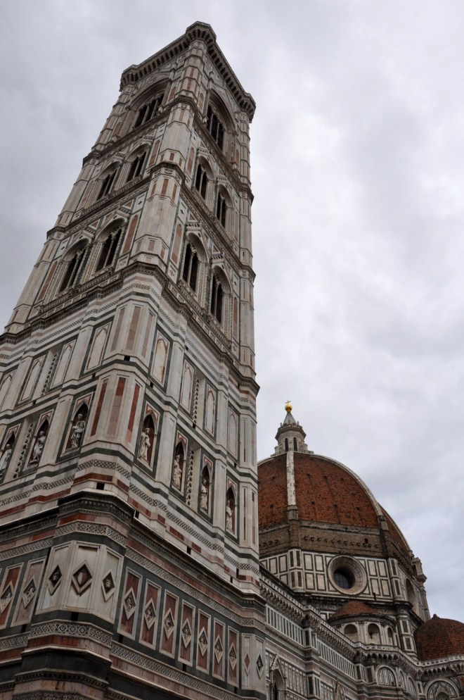 The city's famous domed marble cathedral and tower