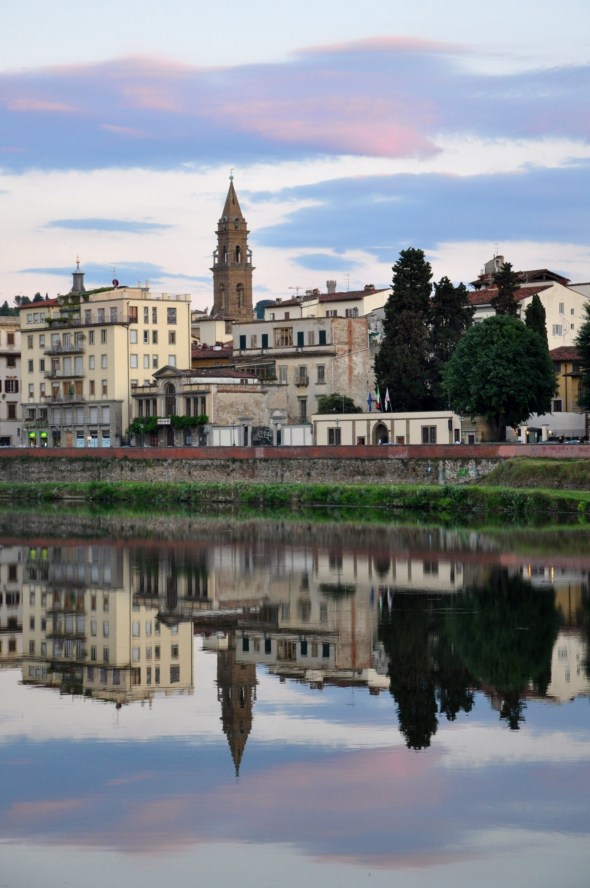 A classic Italian riverfront scene