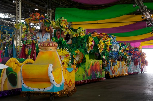 Last year's float being recycled at Mardi Gras World