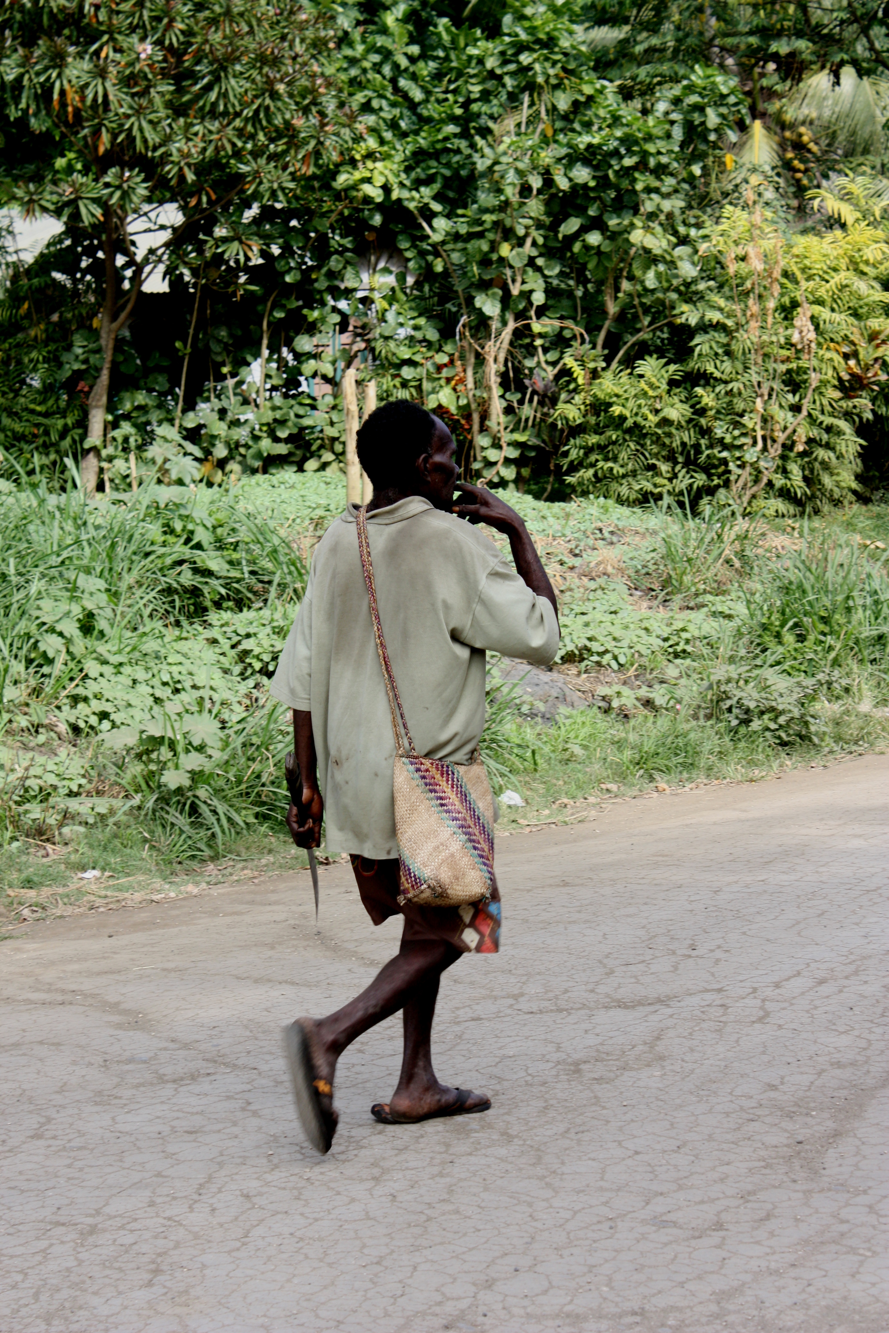 Man on the road to Lenakel