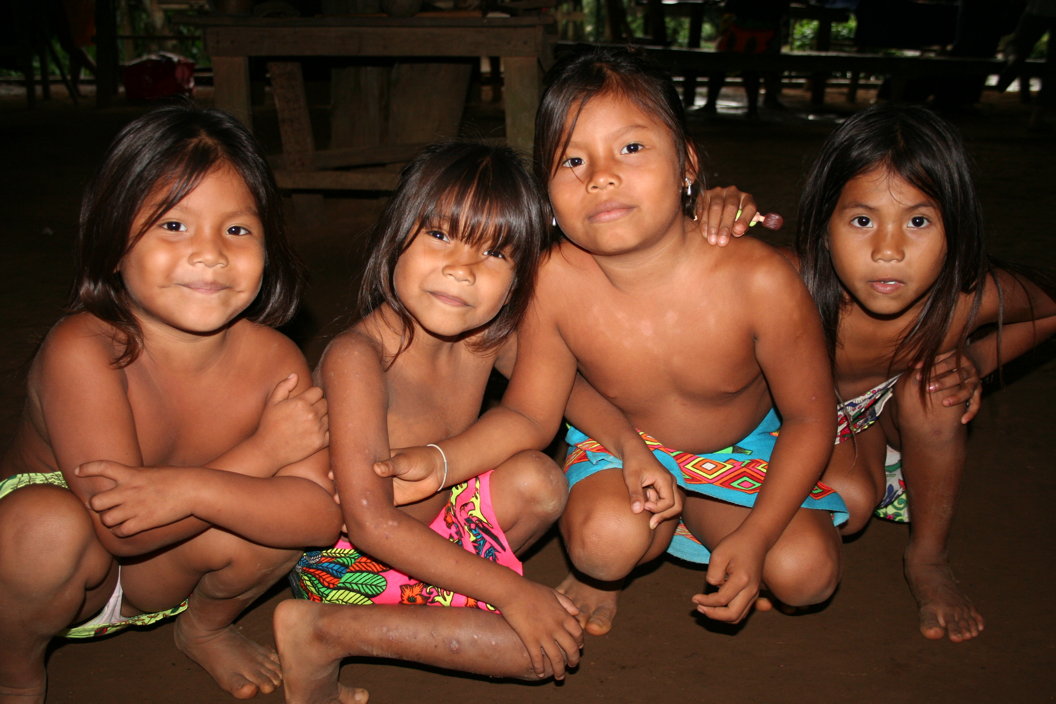 THE VILLAGE KIDS POSE FOR A PICTURE